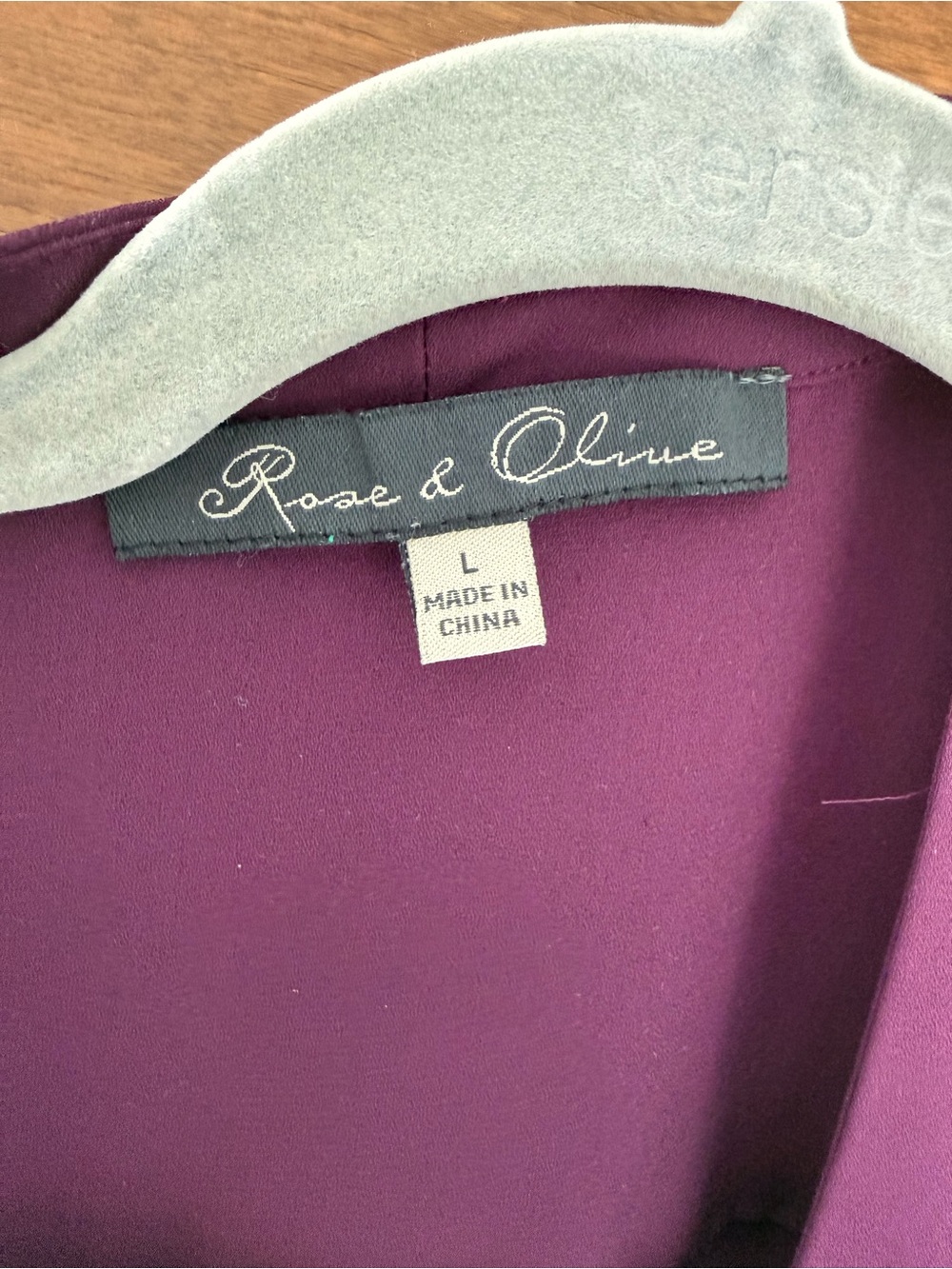 Rose & Olive Deep Plum Button-Down Shirt - Picture 4 of 4